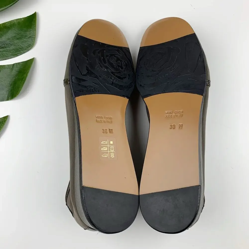 Taryn Rose Loafers Slip On Low Wedge Green Comfort Shoes Womens 38 US 7.5 Narrow